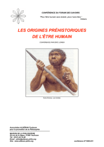 Origines préhistoriques de l`homme