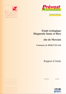 Etude écologique Diagnostic faune et flore site de Mercuès Rapport