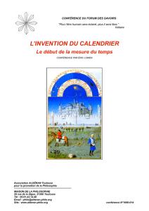 L`invention du calendrier