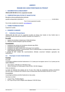 ORACILLINE 500 000 UI/5 ml, suspension buvable, 2014/01/20