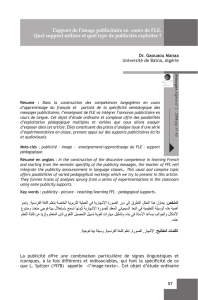 L`apport de l`image publicitaire en cours de FLE. Quel