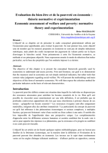 Evaluation du bien-être et de la pauvreté en économie : théorie