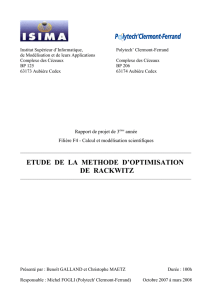 etude de la methode d`optimisation de rackwitz