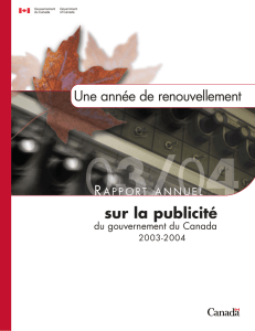 sur la publicité - Publications du gouvernement du Canada