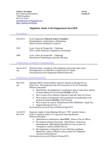 Ingénieur étude et développement Java/JEE Formation Expériences