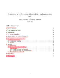 Statistiques en L1 Sociologie et Psychologie