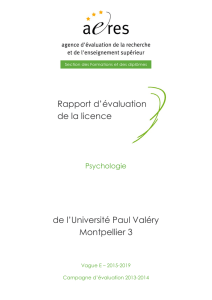 Evaluation de la licence Psychologie (Université Paul Valéry