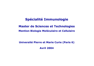 Spécialité Immunologie - Les pages Web de Adrien Six