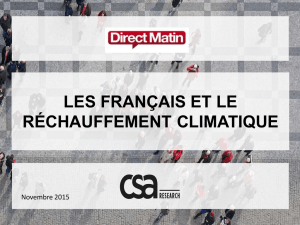 24/11/2015 Les Français et le réchauffement climatique CSA / Direct