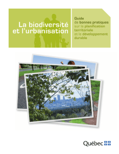 La biodiversité et l`urbanisation - Ministère des Affaires municipales
