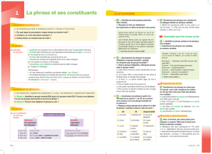 La phrase et ses constituants