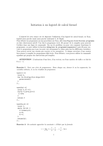 Initiation `a un logiciel de calcul formel