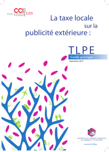 Guide pratique sur le TPLE - Taxe locale dur la publicité ectérieure