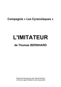 L`IMITATEUR de Thomas BERNHARD