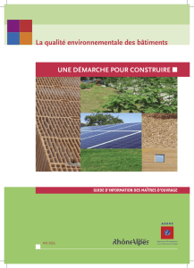 La qualité environnementale des bâtiments - Région Rhône