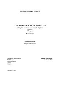 monographie de produit chlorhydrate de naloxone injection