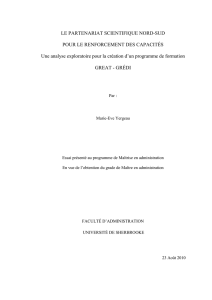 LE PARTENARIAT SCIENTIFIQUE NORD-SUD POUR LE