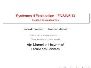 Systèmes d`Exploitation - ENSIN6U3 - Gestion des ressources