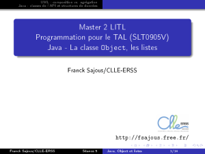 Java - La classe Object, les listes - Franck Sajous