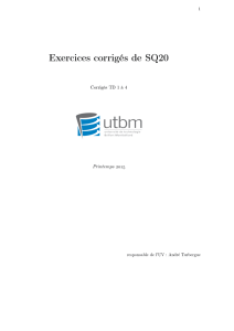 Exercices corrigés de SQ20