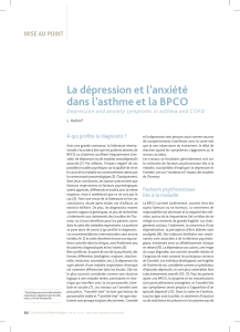 La dépression et l`anxiété dans l`asthme et la BPCO – Depression