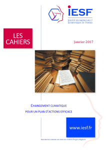 Cahier n°25 "Changement climatique pour un plan d`actions efficace"