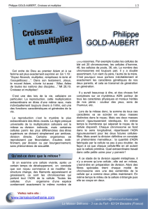 Philippe GOLD-AUBERT - Croissez et multipliez