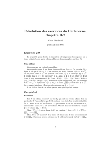 Résolution des exercices du Hartshorne, chapitre II-2