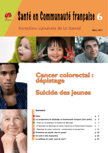 Cancer colorectal : dépistage Suicide des jeunes