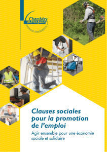 plaquette "clauses sociales pour la promotion de l`emploi"