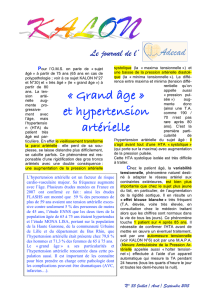« Grand âge » et hypertension artérielle