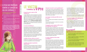 vaccination contre le virus du papillome humain (vPH)