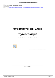 Hyperthyroïdie-Crise thyreotoxique - Urgences