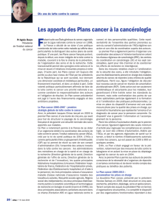 Les apports des Plans cancer à la cancérologie