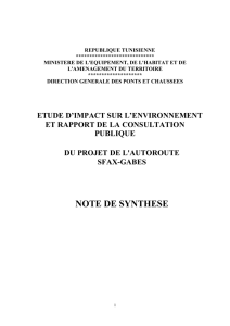 NOTE DE SYNTHESE