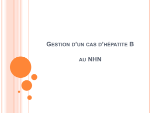 Gestion d`un cas d`Hépatite B chez un patient - CCLIN Paris-Nord