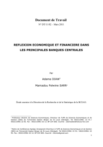 Reflexion economique et financiere dans les principales