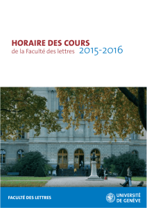 Brochure 2015-2016 - Université de Genève