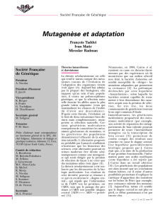 Mutagenèse et adaptation - iPubli