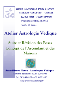 Atelier Astrologie Védique - Les ateliers couleurs cristal