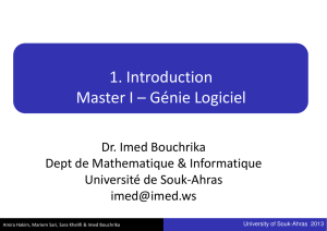 1. Introduction Master I – Génie Logiciel
