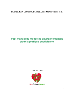 Petit manuel de médecine environnementale pour la pratique