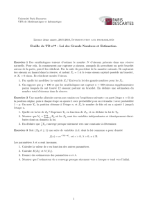 Feuille de TD no7 : Loi des Grands Nombres et Estimation.