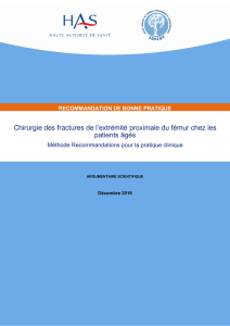 Chirurgie des fractures de l`extrémité proximale du fémur chez