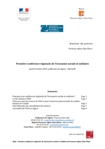 Première conférence régionale de l`économie sociale et solidaire