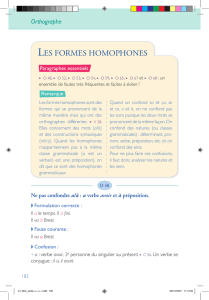 LES FORMES HOMOPHONES