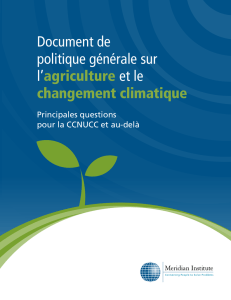 Document de politique générale sur l`agriculture et le changement