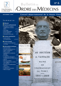 Bulletin n°06 - Ordre des Médecins de la Haute de Vienne