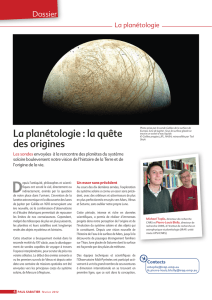 La planétologie - Université Paul Sabatier