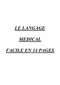 RACINES LANGAGE MEDICAL. Série 1